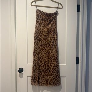 Zara Leopard Print maxi dress with front slit